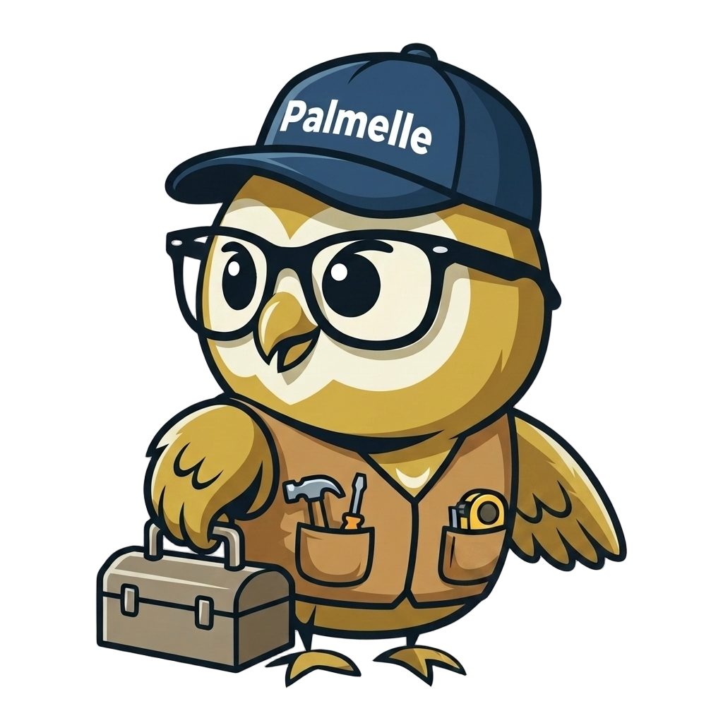Palmelle owl with tool vest and toolbox